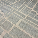 10’4 x 12’11 Moroccan Style Rug Pure Soft Organic Wool Sea Blue & Beige LB41 Linda's Barn