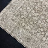 9’ x 12’5 Persian Style Rug Pure Distressed Silk, Organic Wool + Allo Muted Taupe & Bone LB18
