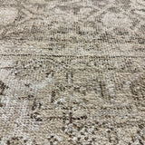 9’ x 12’5 Persian Style Rug Pure Distressed Silk, Organic Wool + Allo Muted Taupe & Bone LB18