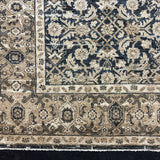 8’10 x 12’3  Persian Style Rug Pure Distressed Silk, Organic Wool + Allo Muted Midnight Blue, Taupe & Bone LB32