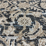 8’10 x 12’3  Persian Style Rug Pure Distressed Silk, Organic Wool + Allo Muted Midnight Blue, Taupe & Bone LB32