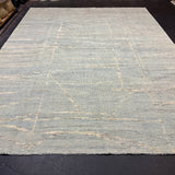 9’2 x 11’11 Moroccan Style Rug Pure Soft Organic Wool Sea Foam, Gray & Beige LB40
