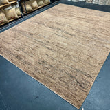 9’3 x 11’11  Moroccan Style Rug Pure Silk and Organic Wool Muted Cognac & Tabacco Brown LB05 Linda's Barn