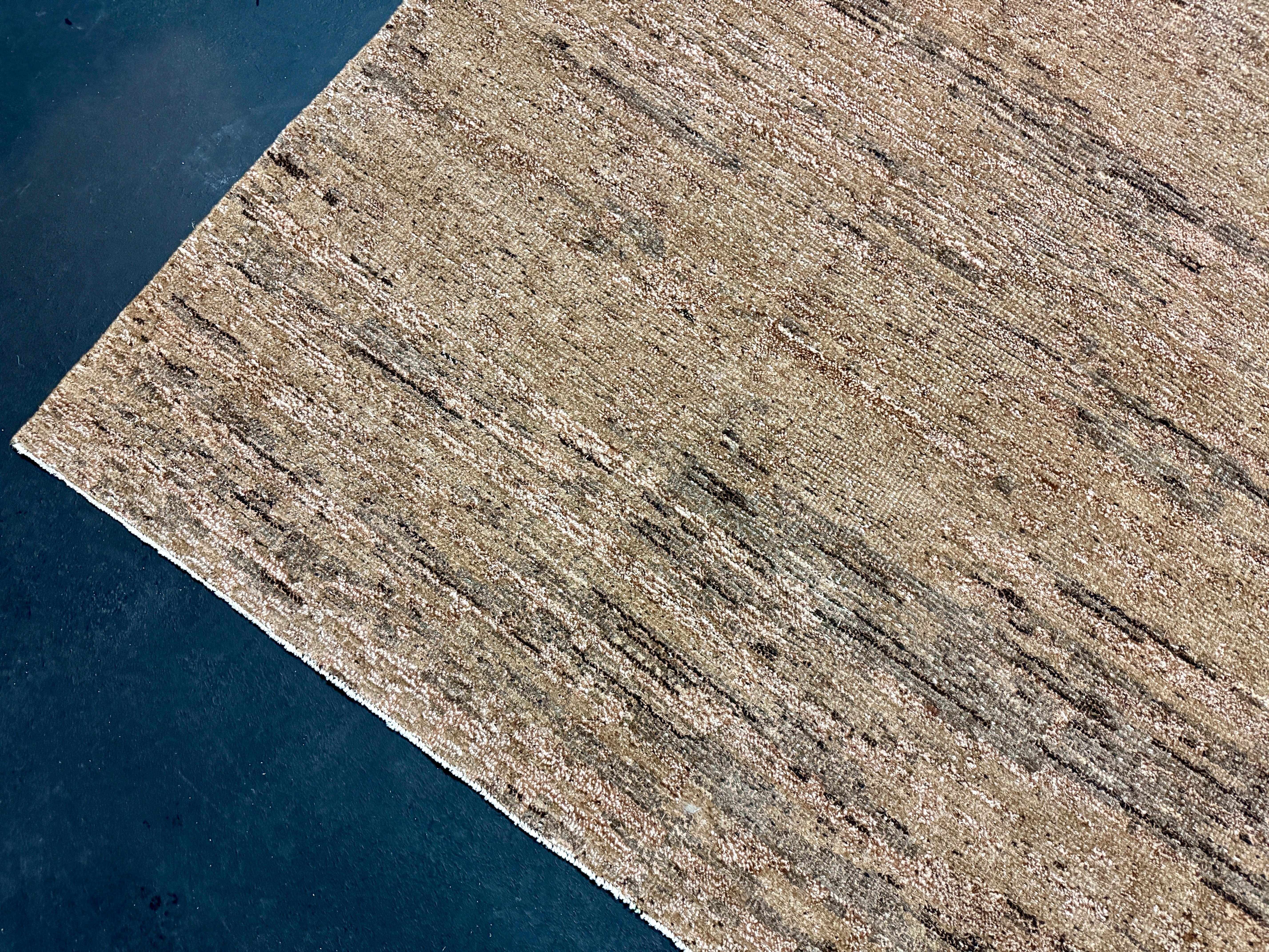 9’3 x 11’11  Moroccan Style Rug Pure Silk and Organic Wool Muted Cognac & Tabacco Brown LB05 Linda's Barn