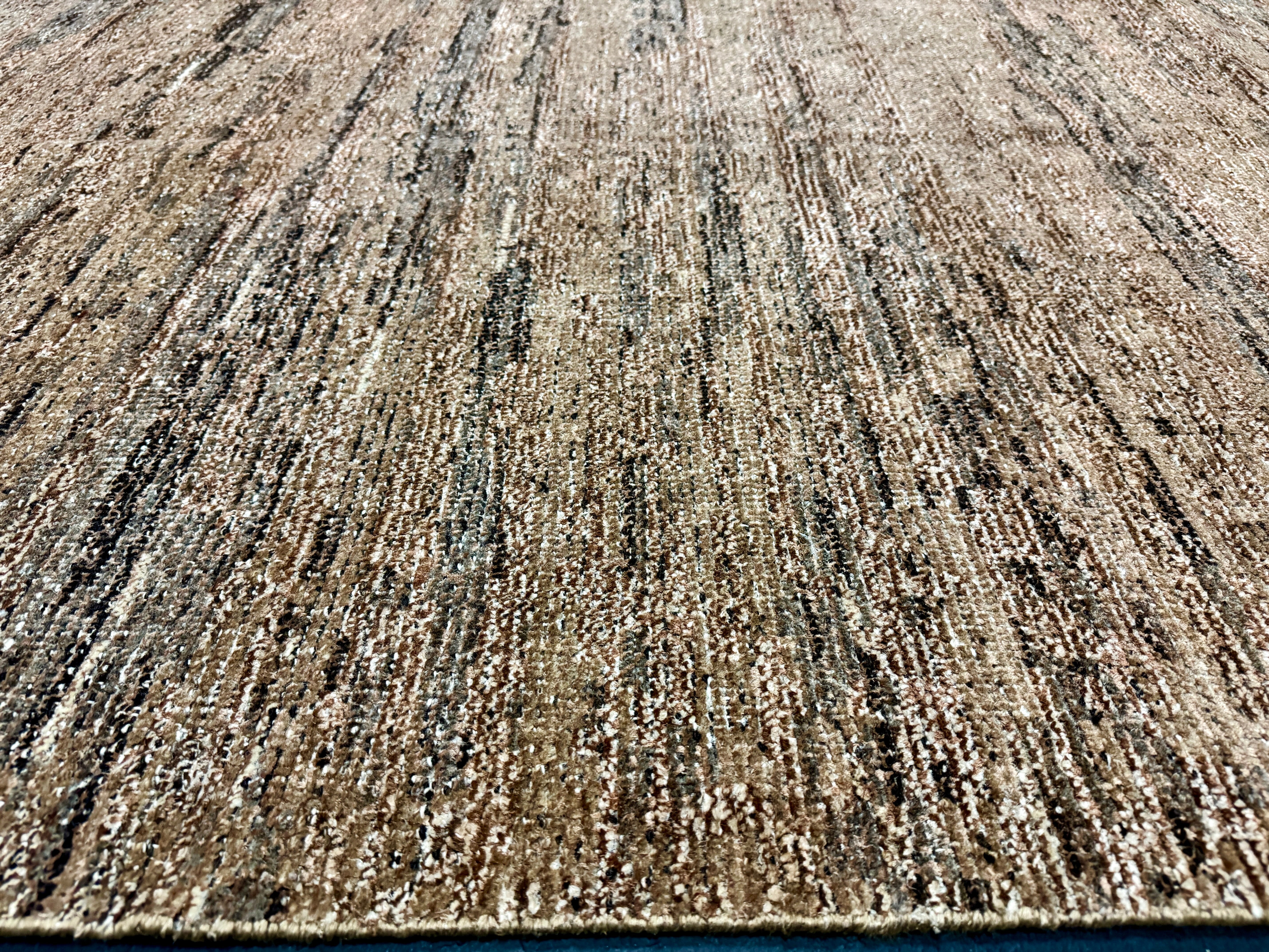 9’3 x 11’11  Moroccan Style Rug Pure Silk and Organic Wool Muted Cognac & Tabacco Brown LB05 Linda's Barn