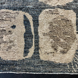 9’4 x 12’3 Swedish Style Rug Pure Distressed Silk, Organic Wool + Allo Muted Midnight Blue, Taupe & Beige LB30 Linda's Barn
