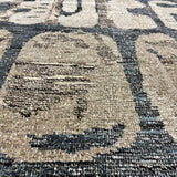 9’4 x 12’3 Swedish Style Rug Pure Distressed Silk, Organic Wool + Allo Muted Midnight Blue, Taupe & Beige LB30 Linda's Barn