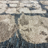 9’4 x 12’3 Swedish Style Rug Pure Distressed Silk, Organic Wool + Allo Muted Midnight Blue, Taupe & Beige LB30 Linda's Barn
