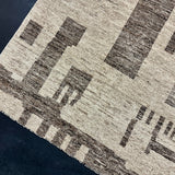 9’7 x 14’ Stonewashed Silk, Wool + Allo Moroccan Design Rug Beige & Brown MR1 Linda's Barn