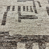 9’7 x 14’ Stonewashed Silk, Wool + Allo Moroccan Design Rug Beige & Brown MR1 Linda's Barn