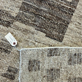 9’7 x 14’ Stonewashed Silk, Wool + Allo Moroccan Design Rug Beige & Brown MR1 Linda's Barn