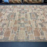 9’2 x 12’1 Swedish Style Rug Pure Silk and Organic Wool Muted Beige, Brown &  Charcoal LB12