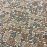 9’2 x 12’1 Swedish Style Rug Pure Silk and Organic Wool Muted Beige, Brown &  Charcoal LB12