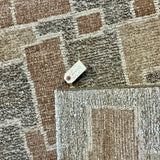 9’2 x 12’1 Swedish Style Rug Pure Silk and Organic Wool Muted Beige, Brown &  Charcoal LB12