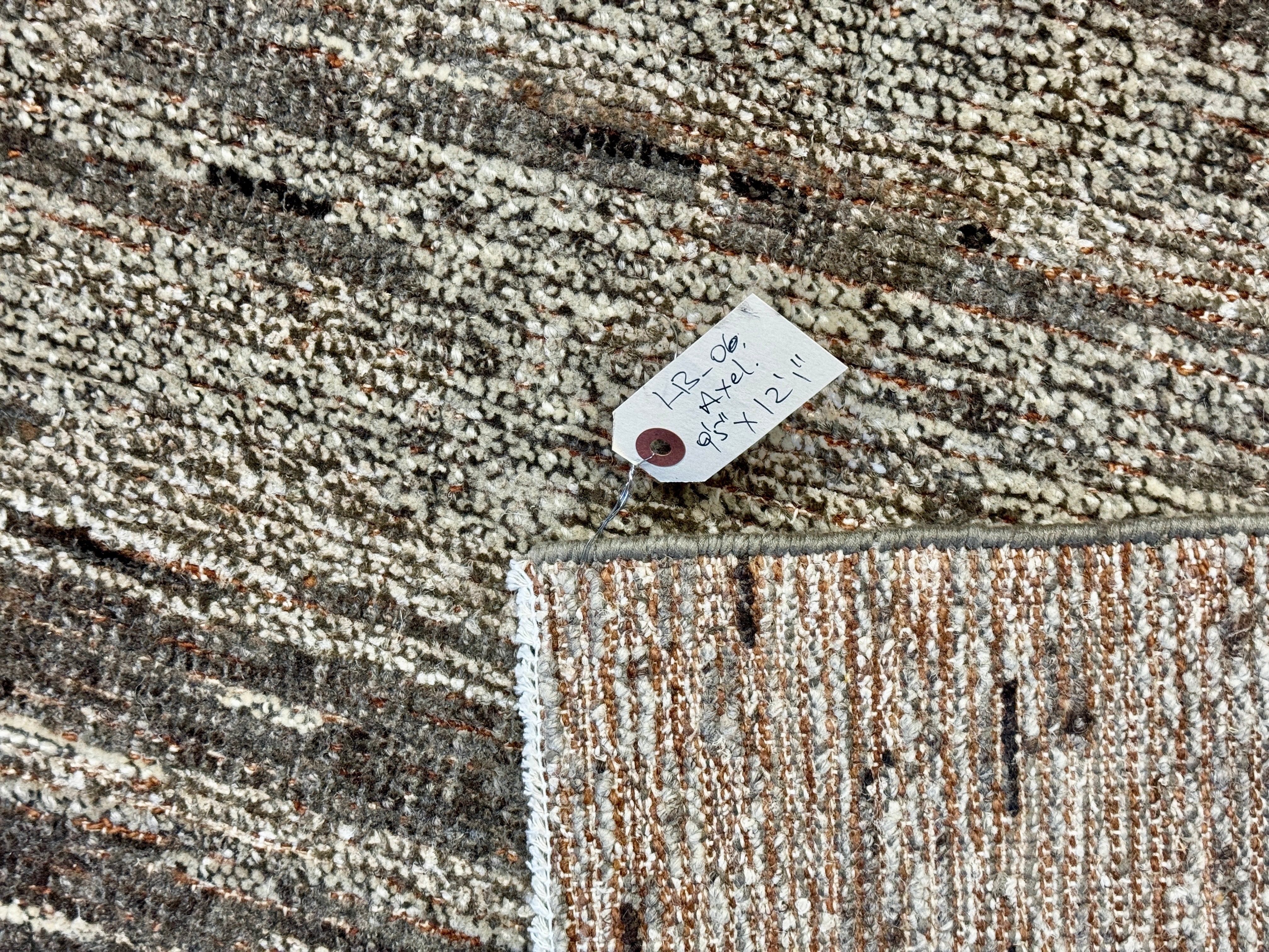 9’5 x 12’1 Moroccan Style Rug Pure Silk and Organic Wool Muted Dark Taupe, Brown & Gray LB06 Linda's Barn