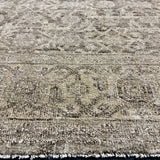 9’ x 11’11 Style Rug Pure Distressed Silk, Organic Wool + Allo Muted Stone Beige, Taupe & Charcoal LB23 Linda's Barn