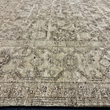 9’ x 11’11 Style Rug Pure Distressed Silk, Organic Wool + Allo Muted Stone Beige, Taupe & Charcoal LB23 Linda's Barn
