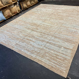 9’2 x 12’ Moroccan Style Rug Pure Soft Organic Wool Sea Foam Blue & Warm Beige LB38 Linda's Barn