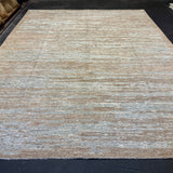 9’2 x 12’ Moroccan Style Rug Pure Soft Organic Wool Sea Foam Blue & Warm Beige LB38 Linda's Barn