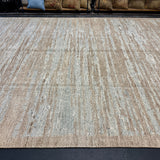 9’2 x 12’ Moroccan Style Rug Pure Soft Organic Wool Sea Foam Blue & Warm Beige LB38 Linda's Barn