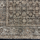 8’11 x 12’7 Persian Style Rug Pure Distressed Silk, Organic Wool + Allo Muted Camel, Browns & Gray LB22
