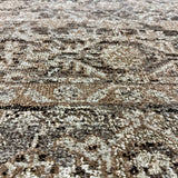 8’11 x 12’7 Persian Style Rug Pure Distressed Silk, Organic Wool + Allo Muted Camel, Browns & Gray LB22
