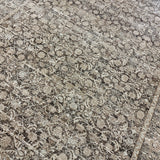 8’11 x 12’7 Persian Style Rug Pure Distressed Silk, Organic Wool + Allo Muted Camel, Browns & Gray LB22