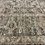 8’11 x 12’7 Persian Style Rug Pure Distressed Silk, Organic Wool + Allo Muted Camel, Browns & Gray LB22