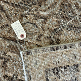 8’11 x 12’7 Persian Style Rug Pure Distressed Silk, Organic Wool + Allo Muted Camel, Browns & Gray LB22