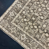 8’11 x 12’Persian Style Rug Pure Distressed Silk, Organic Wool + Allo Muted Browns, Taupe & Gray LB17