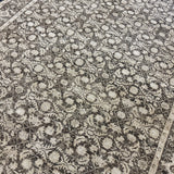 8’11 x 12’Persian Style Rug Pure Distressed Silk, Organic Wool + Allo Muted Browns, Taupe & Gray LB17