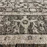 8’11 x 12’Persian Style Rug Pure Distressed Silk, Organic Wool + Allo Muted Browns, Taupe & Gray LB17