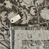 8’11 x 12’Persian Style Rug Pure Distressed Silk, Organic Wool + Allo Muted Browns, Taupe & Gray LB17