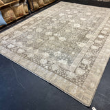 8’11 x 12’3 Silk & Wool Oushak Rug, Clay, Sage, Taupe, Cream + Stone LB28