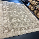 8’11 x 12’3 Silk & Wool Oushak Rug, Clay, Sage, Taupe, Cream + Stone LB28