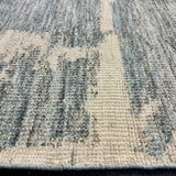 9’9 x 12’ Moroccan Style Rug Pure Soft Organic Wool Denim Blue & Creamy Ivory LB35