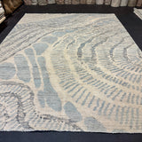 9’1 x 11’11 Moroccan Style Rug Pure Soft Organic Wool Denim Blue & Ivory LB37