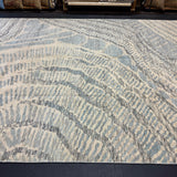 9’1 x 11’11 Moroccan Style Rug Pure Soft Organic Wool Denim Blue & Ivory LB37