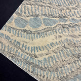 9’1 x 11’11 Moroccan Style Rug Pure Soft Organic Wool Denim Blue & Ivory LB37