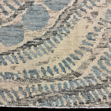 9’1 x 11’11 Moroccan Style Rug Pure Soft Organic Wool Denim Blue & Ivory LB37