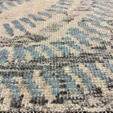 9’1 x 11’11 Moroccan Style Rug Pure Soft Organic Wool Denim Blue & Ivory LB37