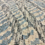 9’1 x 11’11 Moroccan Style Rug Pure Soft Organic Wool Denim Blue & Ivory LB37