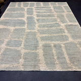 8’2 x 9’10 Moroccan Style Rug Pure Soft Organic Wool Denim Blue & Ivroy LB34