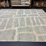 8’2 x 9’10 Moroccan Style Rug Pure Soft Organic Wool Denim Blue & Ivroy LB34