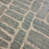 8’2 x 9’10 Moroccan Style Rug Pure Soft Organic Wool Denim Blue & Ivroy LB34