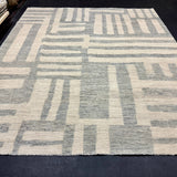 8’5 x 9’10 Moroccan Style Rug Pure Soft Organic Wool Denim Blue, Gray & Ivory LB39 Linda's Barn