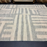 8’5 x 9’10 Moroccan Style Rug Pure Soft Organic Wool Denim Blue, Gray & Ivory LB39 Linda's Barn