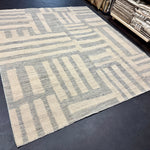 8’5 x 9’10 Moroccan Style Rug Pure Soft Organic Wool Denim Blue, Gray & Ivory LB39 Linda's Barn