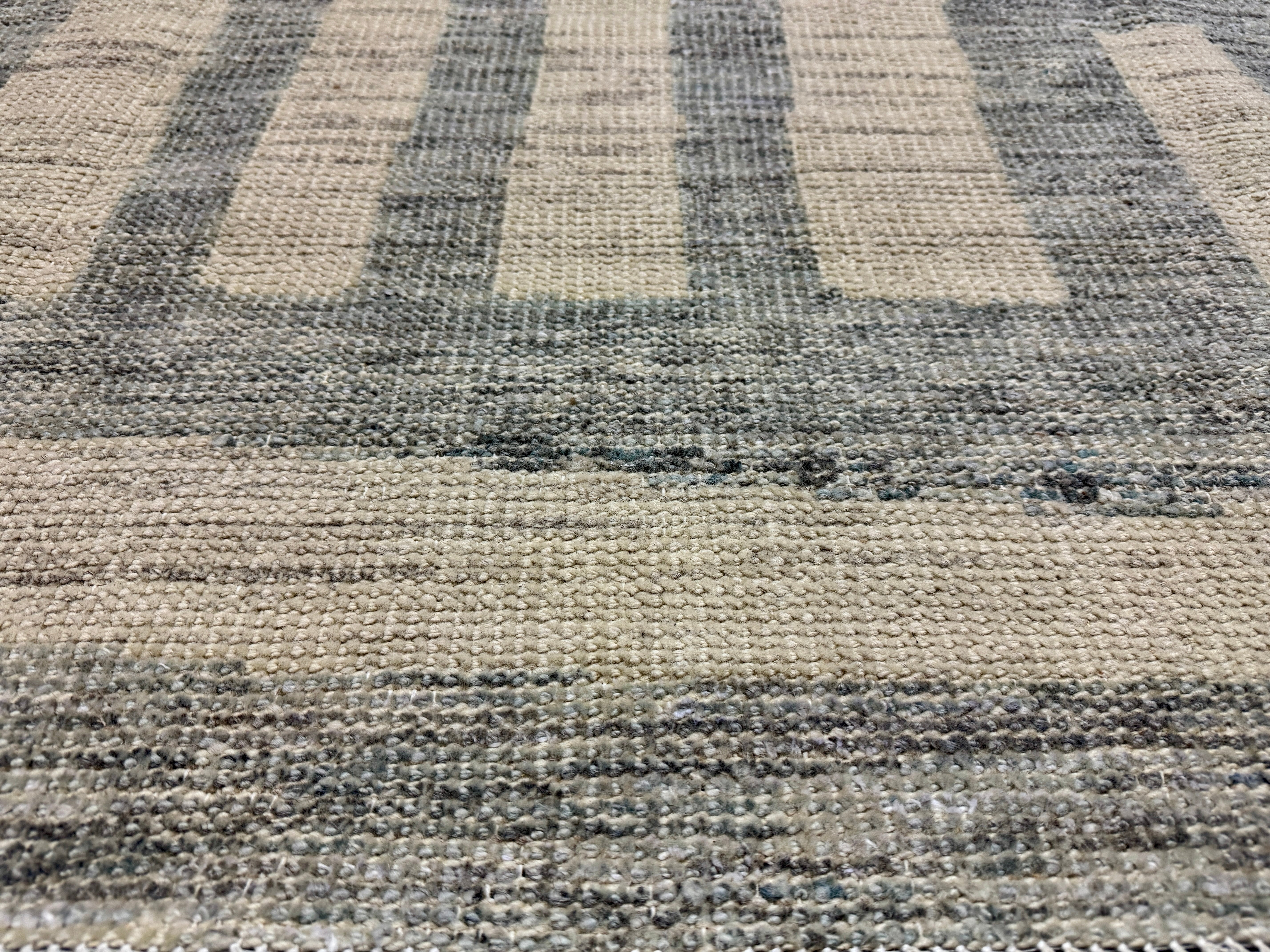 8’5 x 9’10 Moroccan Style Rug Pure Soft Organic Wool Denim Blue, Gray & Ivory LB39 Linda's Barn