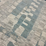 8’4 x 9’9 Moroccan Style Rug Pure Soft Organic Wool Denim Blue, Gray & Ivory Abstract LB33 Linda's Barn